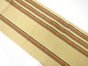 アンティーク　綿紬　縞模様織り出し袋帯(材料)